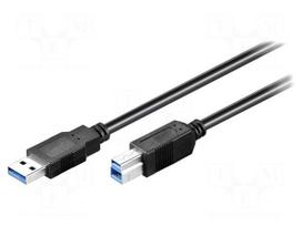 Cable | USB 3.0 | USB A plug,USB B plug | 0.5m | black