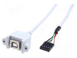 Adapter | USB 2.0 | USB B socket,5pin pin header | 1m