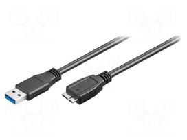Cable | USB 3.0 | USB A plug,USB B micro plug | 1.8m | black | 5Gbps