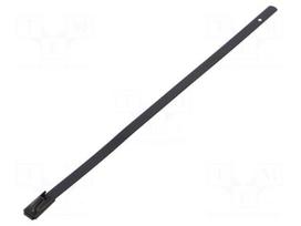 Cable tie | L: 150mm | W: 4.6mm | stainless steel | 445N | Colour: black