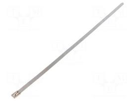 Cable tie | L: 360mm | W: 7.9mm | stainless steel | 1112N | Colour: steel