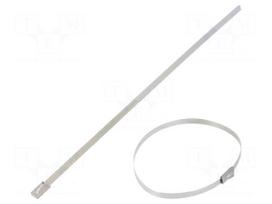 Cable tie | L: 201mm | W: 4.6mm | stainless steel AISI 304 | 890N