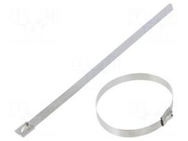 Cable tie | L: 201mm | W: 7.9mm | stainless steel AISI 304 | 2kN