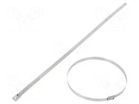 Cable tie | L: 362mm | W: 7.9mm | stainless steel AISI 304 | 2kN