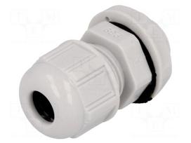 Cable gland | PG9 | IP68 | Mat: polyamide | light grey | UL94V-2