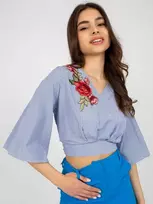 Palaidinė balta-tamsvai mėlyna