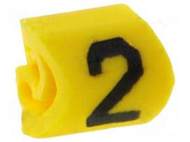 Markers for cables and wires | Label symbol: 2 | 1÷3mm | PVC | yellow