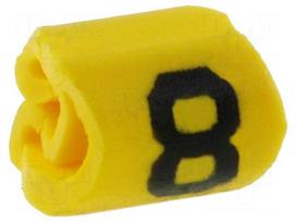 Markers for cables and wires | Label symbol: 8 | 1÷3mm | PVC | yellow
