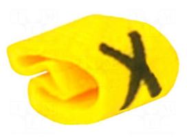 Markers for cables and wires | Label symbol: X | 1÷3mm | PVC | yellow