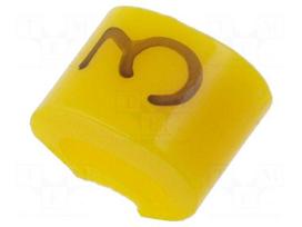 Markers for cables and wires | Label symbol: 3 | 1.1÷2.5mm | H: 3mm