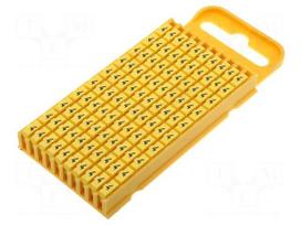 Markers for cables and wires | Label symbol: 4 | 4.3÷5.3mm | yellow