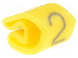 Markers for cables and wires | Label symbol: 2 | 3÷5mm | PVC | yellow
