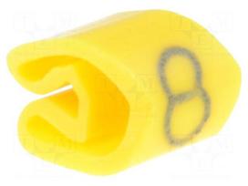 Markers for cables and wires | Label symbol: 8 | 3÷5mm | PVC | yellow