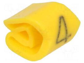Markers for cables and wires | Label symbol: 4 | 3÷5mm | PVC | yellow