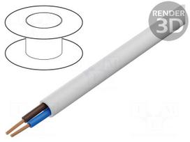 Wire | OMY | round | stranded | Cu | 2x1,5mm2 | PVC | white | 300V | Class: 5
