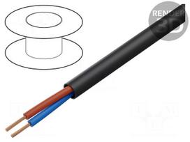 Wire | OMY | round | stranded | Cu | 2x1mm2 | PVC | black | 300V | Class: 5