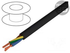 Wire | H05RR-F,OW | stranded | Cu | 3G1mm2 | rubber | black | 300/500V