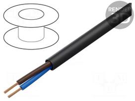 Wire | OMY | round | stranded | Cu | 2x1,5mm2 | PVC | black | 300V | Class: 5