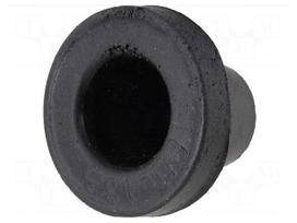 Grommet | Ømount.hole: 21mm | rubber | black | Panel thick: max.2mm