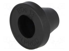 Grommet | Ømount.hole: 21mm | rubber | black | Panel thick: max.2mm