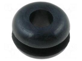 Grommet | Ømount.hole: 4.8mm | Øhole: 3.2mm | rubber | black