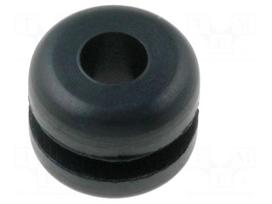Grommet | Ømount.hole: 4.8mm | Øhole: 3.2mm | rubber | black