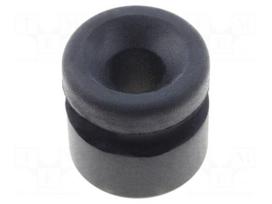 Grommet | Ømount.hole: 14.7mm | Øhole: 7mm | rubber | black