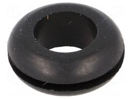 Grommet | Ømount.hole: 12.7mm | Øhole: 9.5mm | rubber | black