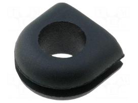 Grommet | Ømount.hole: 7.5mm | Øhole: 5.2mm | rubber | black