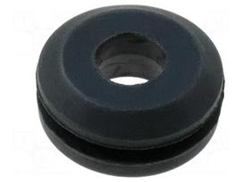 Grommet | Ømount.hole: 9.5mm | Øhole: 6.2mm | rubber | black