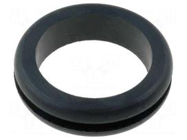Grommet | Ømount.hole: 19mm | Øhole: 16mm | rubber | black