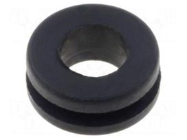 Grommet | Ømount.hole: 6mm | Øhole: 4.1mm | rubber | black