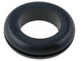 Grommet | Ømount.hole: 25.2mm | Øhole: 18.5mm | rubber | black