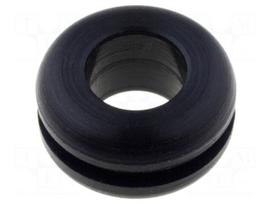 Grommet | Ømount.hole: 11mm | Øhole: 7mm | rubber | black