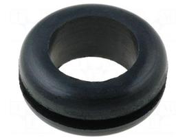 Grommet | Ømount.hole: 12.7mm | Øhole: 9.5mm | rubber | black