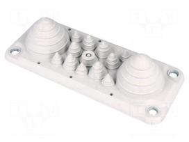 Multigate grommet | light grey | Holes no: 14 | -40÷100°C | UL94V-0