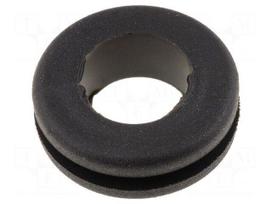 Grommet | Ømount.hole: 11mm | Øhole: 8mm | rubber | black | -40÷135°C