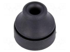 Grommet | Ømount.hole: 16mm | TPE (thermoplastic elastomer) | black