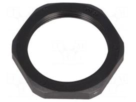 Nut | PG29 | polyamide | UL94V-0 | Thk: 7mm | Spanner: 46mm | black
