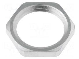 Nut | PG29 | brass | nickel | Thk: 4mm | Spanner: 41mm | Thread: PG