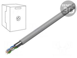 Wire | F/UTP | 5e | solid | Cu | 4x2x24AWG | PVC | grey | 305m | 5.6mm