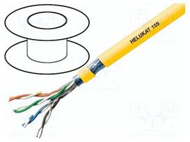 Wire | HELUKAT® 155,F/UTP | 5e | solid | Cu | 4x2x24AWG | PVC | yellow