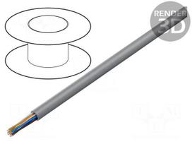 Wire | U/UTP | 5e | stranded | Cu | 4x2x26AWG | PVC | grey | 100m | 5mm