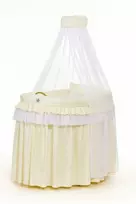 Pintas kūdikio lopšys su uždanga, naujagimiui, kreminis