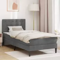 Čiužinys Lovos rėmas su čiužiniu Tamsiai pilka 90 x 200 cm Aksomas
