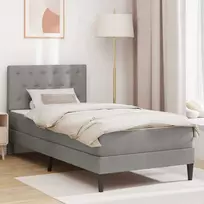 Čiužinys Lovos rėmas su čiužiniu Šviesiai pilka 100 x 200 cm Aksomas