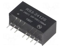 Converter: DC/DC | 3W | Uin: 18÷36V | Uout: 12VDC | Iout: 250mA | SIP8