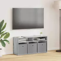 TV staliukas Žemas stalas su stalčių Pilkas Sonoma 87 x 27,5 x 43 cm