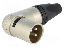Plug | XLR | male | PIN: 3 | angled 90° | swivel | for cable | soldering