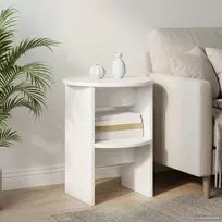 Šoninė spintelė 2 pcs Aukšto Blizgesio Baltas Ø40 x 50 cm